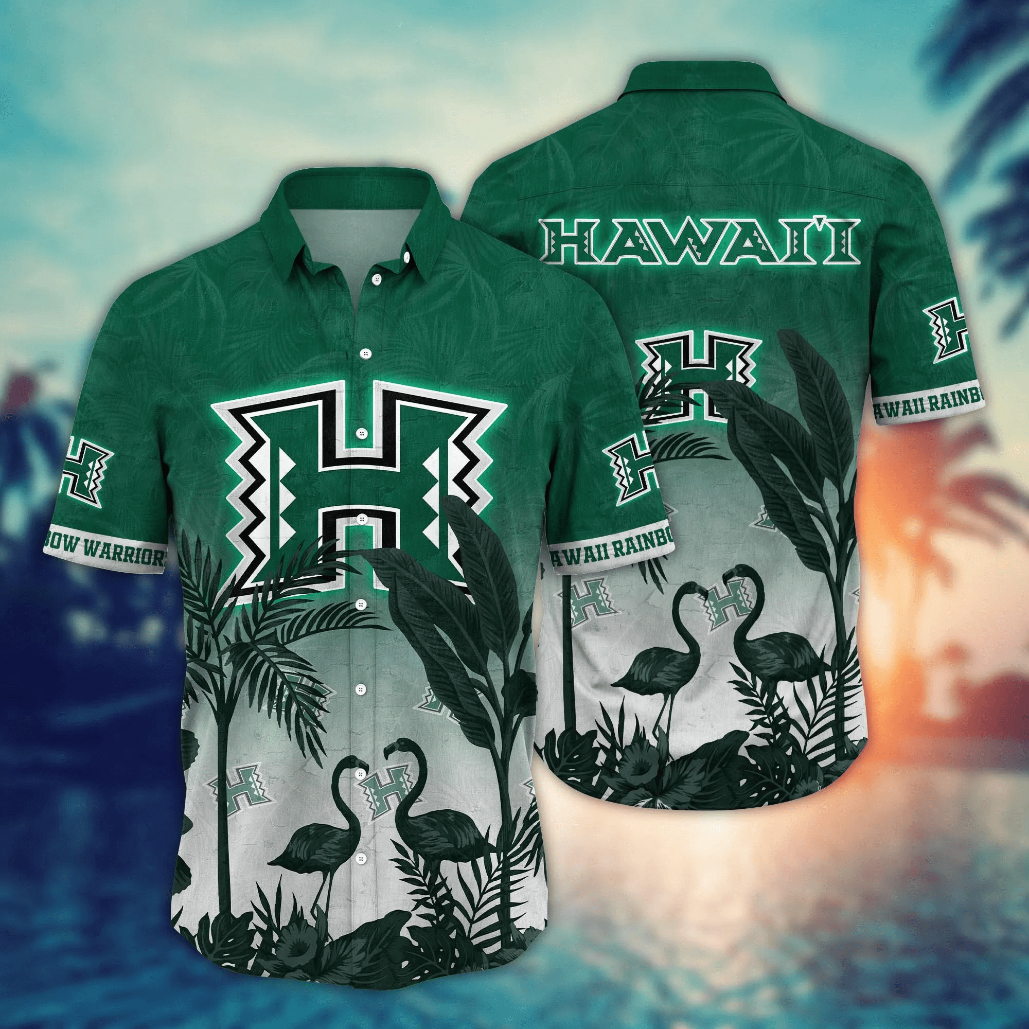 Hawaii Rainbow Warriors NCAA Hawaiian Shirt Evening Strollstime Aloha Shirt Hawaii Rainbow Warriors NCAA Hawaiian Shirt Evening Strollstime Aloha Shirt