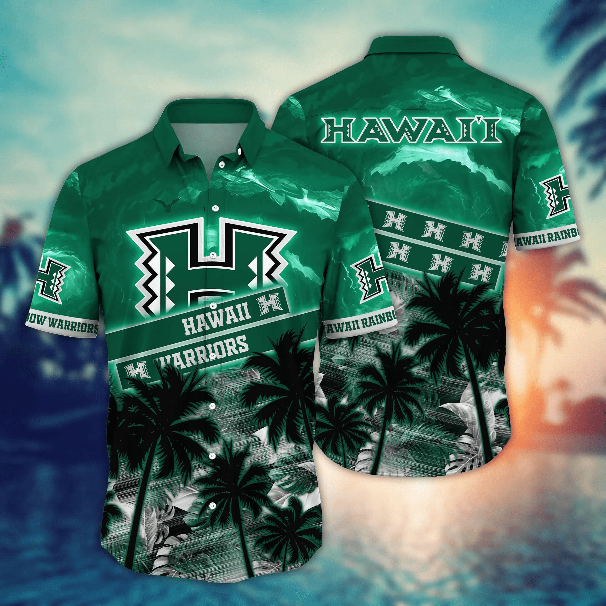 Hawaii Rainbow Warriors NCAA Hawaiian Shirt Sun-Drenched Aloha Shirt Hawaii Rainbow Warriors NCAA Hawaiian Shirt Sun-Drenched Aloha Shirt