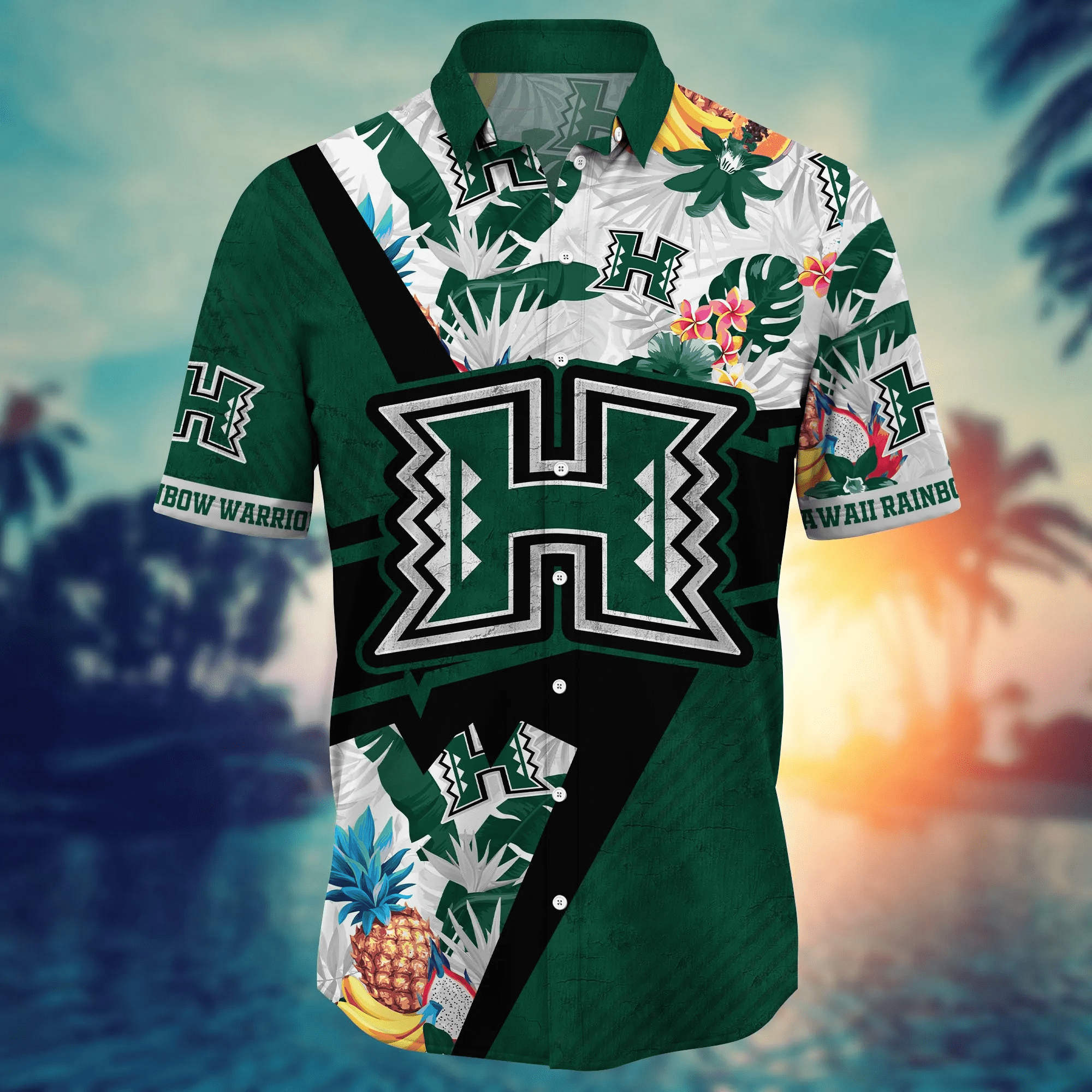 Hawaii Rainbow Warriors NCAA Hawaiian Shirt Sun Rays Aloha Shirt