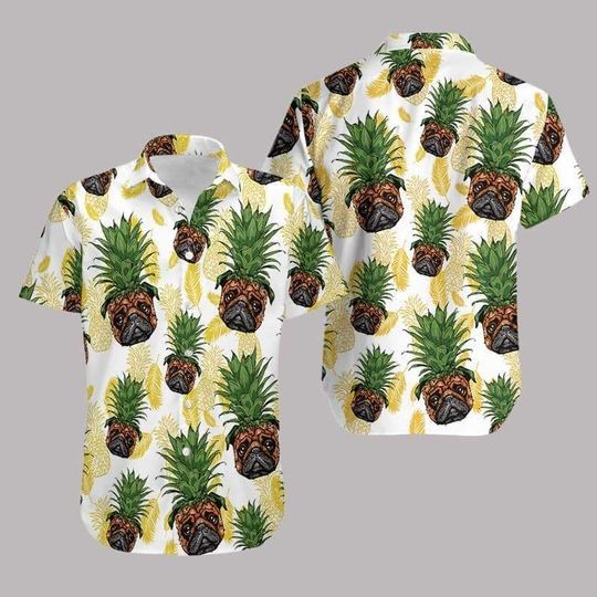 Hawaii Shirt – Pug Pineapple Head Dog Love Hawaiian Aloha Shirts Hawaii Shirt – Pug Pineapple Head Dog Love Hawaiian Aloha Shirts