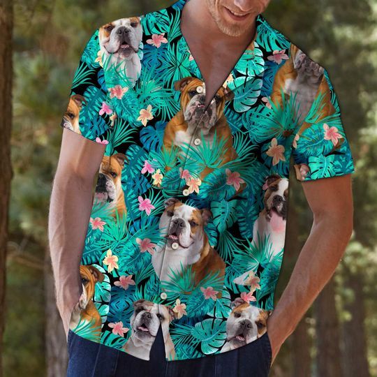 Hawaii Shirt ? Bulldog Tropical Short Sleeve Hawaiian Aloha Shirt
