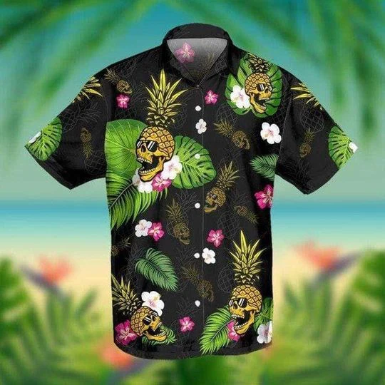Hawaii Shirt ? Pineapple Skull Tropical Hawaiian Aloha Shirts