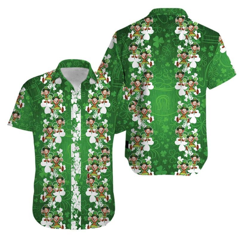 Hawaiian Aloha Shirts Irish St Patrick’s Day Leprechaun Shamrock