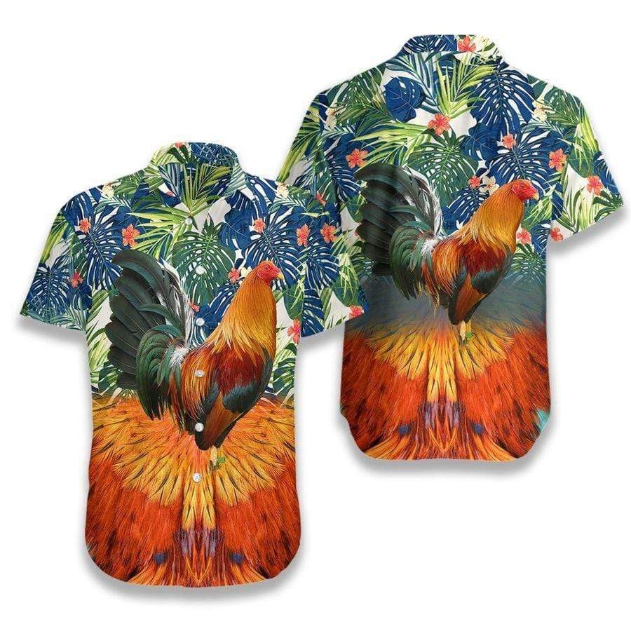 Hawaiian Aloha Shirts Rooster, Chicken Lover Trendy Hawaiian Shirt For Summer Gifts