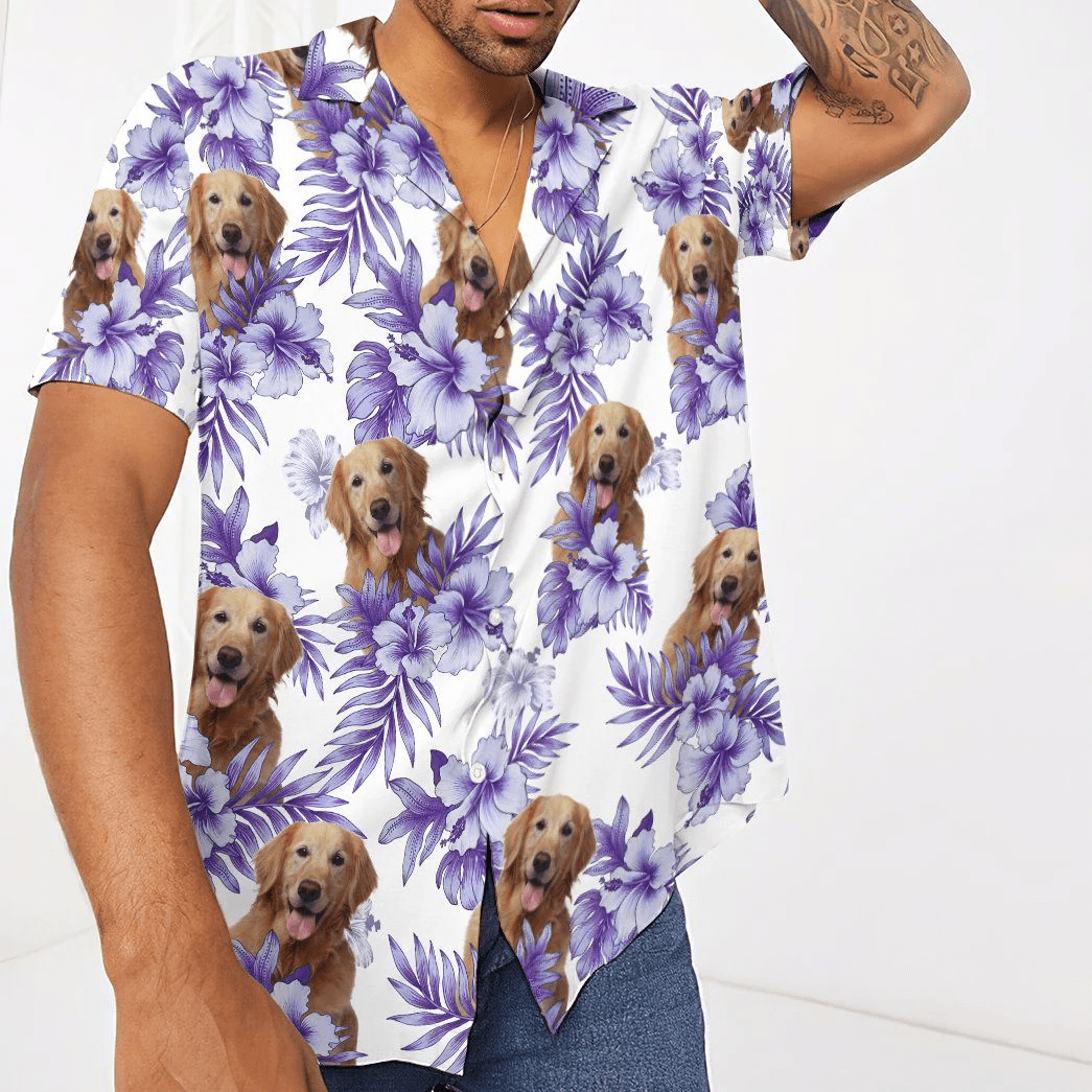 Hawaiian Hibiscus Golden Retriever Trendy Hawaiian Shirt Adult