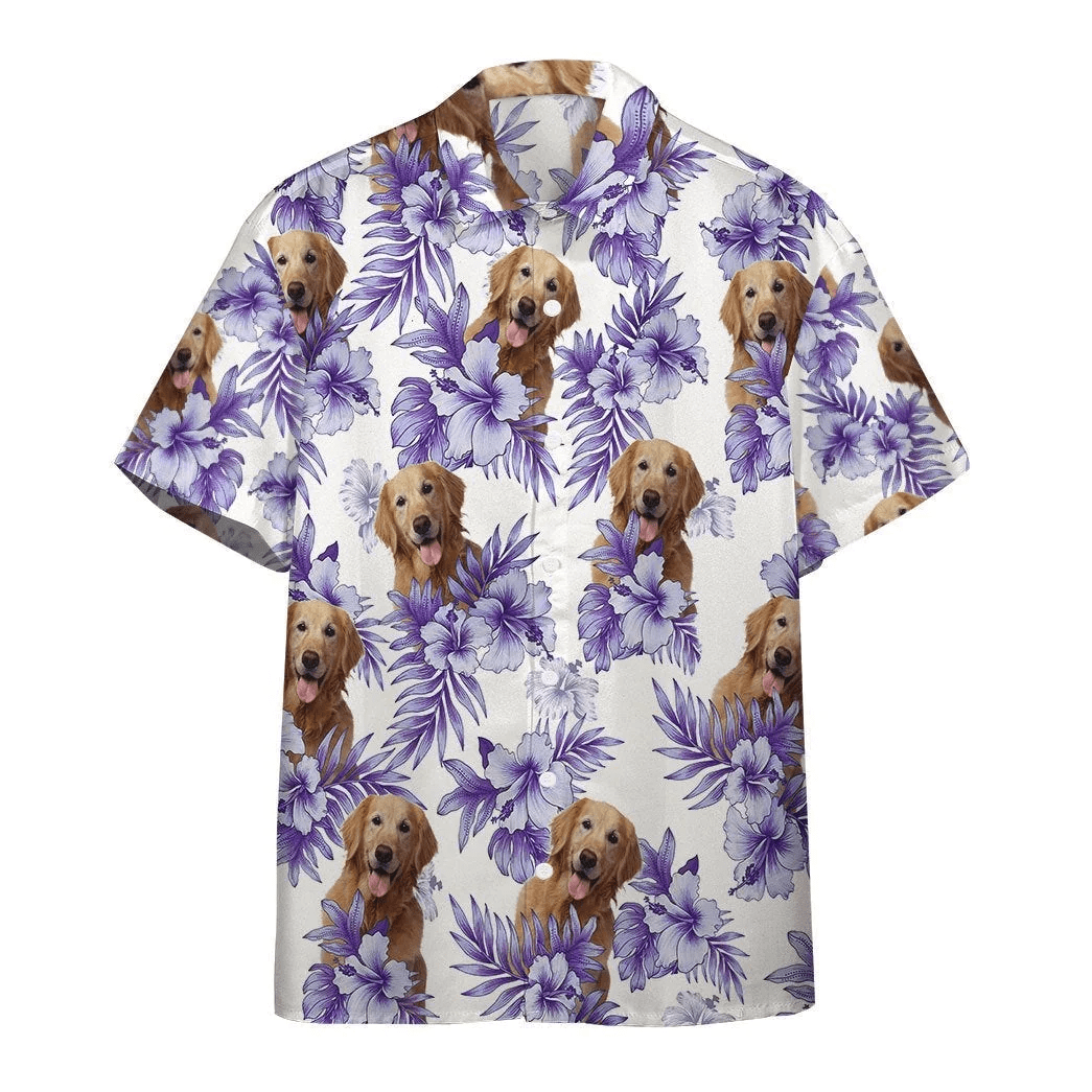 Hawaiian Hibiscus Golden Retriever Trendy Hawaiian Shirt Adult Hawaiian Hibiscus Golden Retriever Trendy Hawaiian Shirt Adult