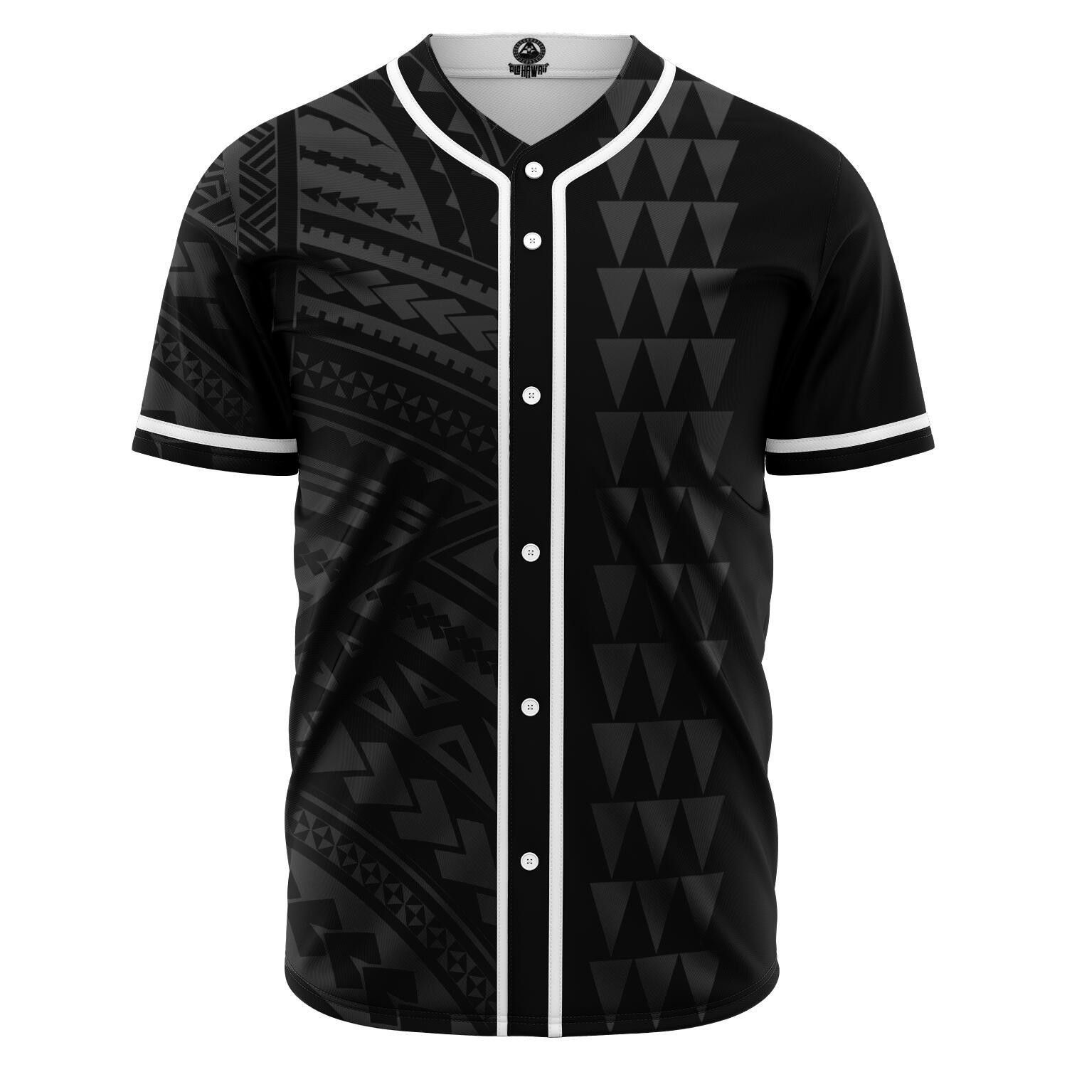 Hawaiian Kakau Grey Polynesian Baseball Tee Jersey Shirts 3D