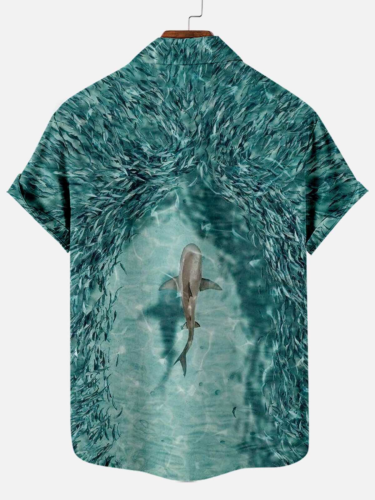 Hawaiian Shark Painting Pattern Men’s Short Sleeve Top