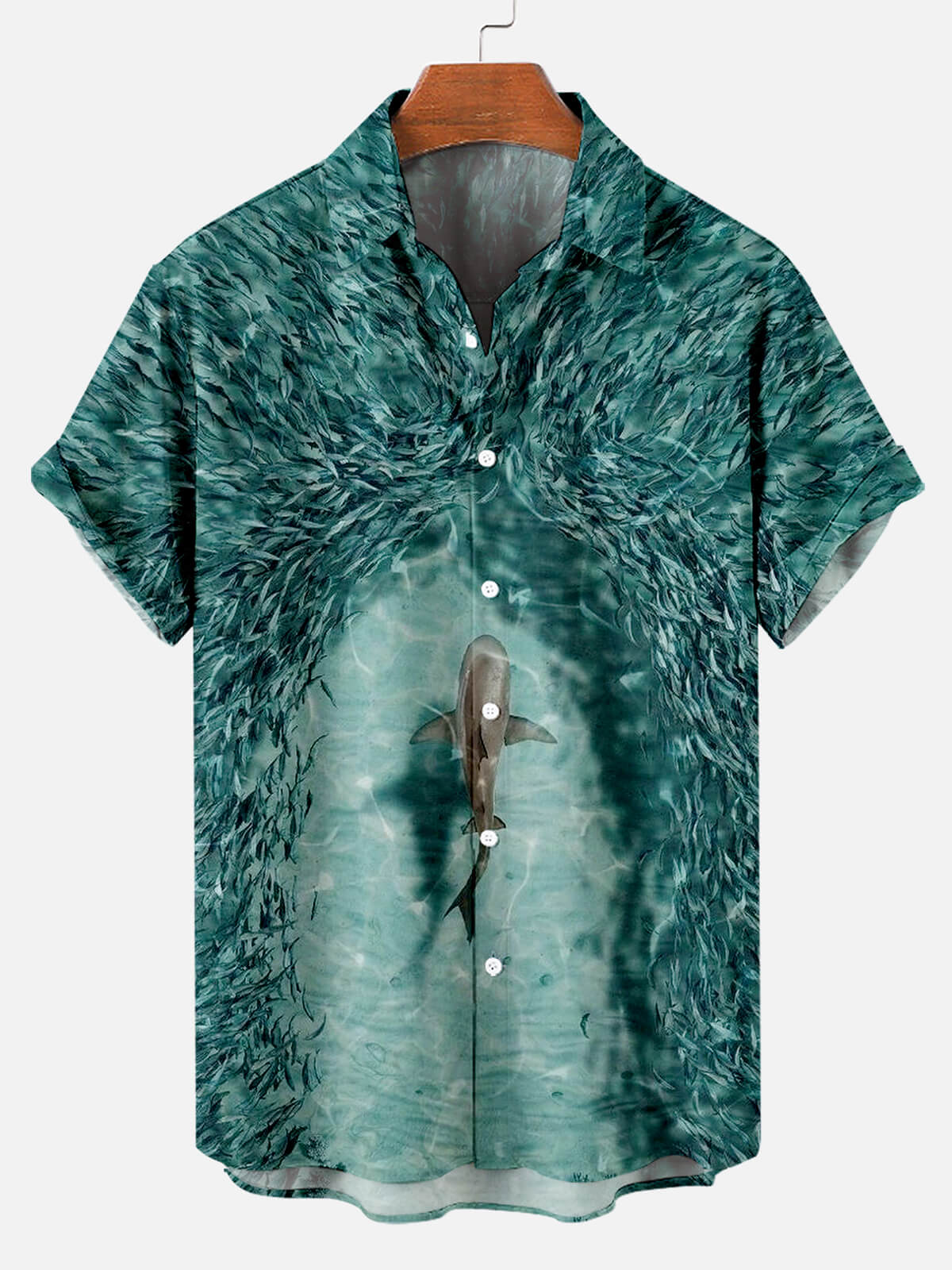 Hawaiian Shark Painting Pattern Men’s Short Sleeve Top Hawaiian Shark Painting Pattern Men’s Short Sleeve Top