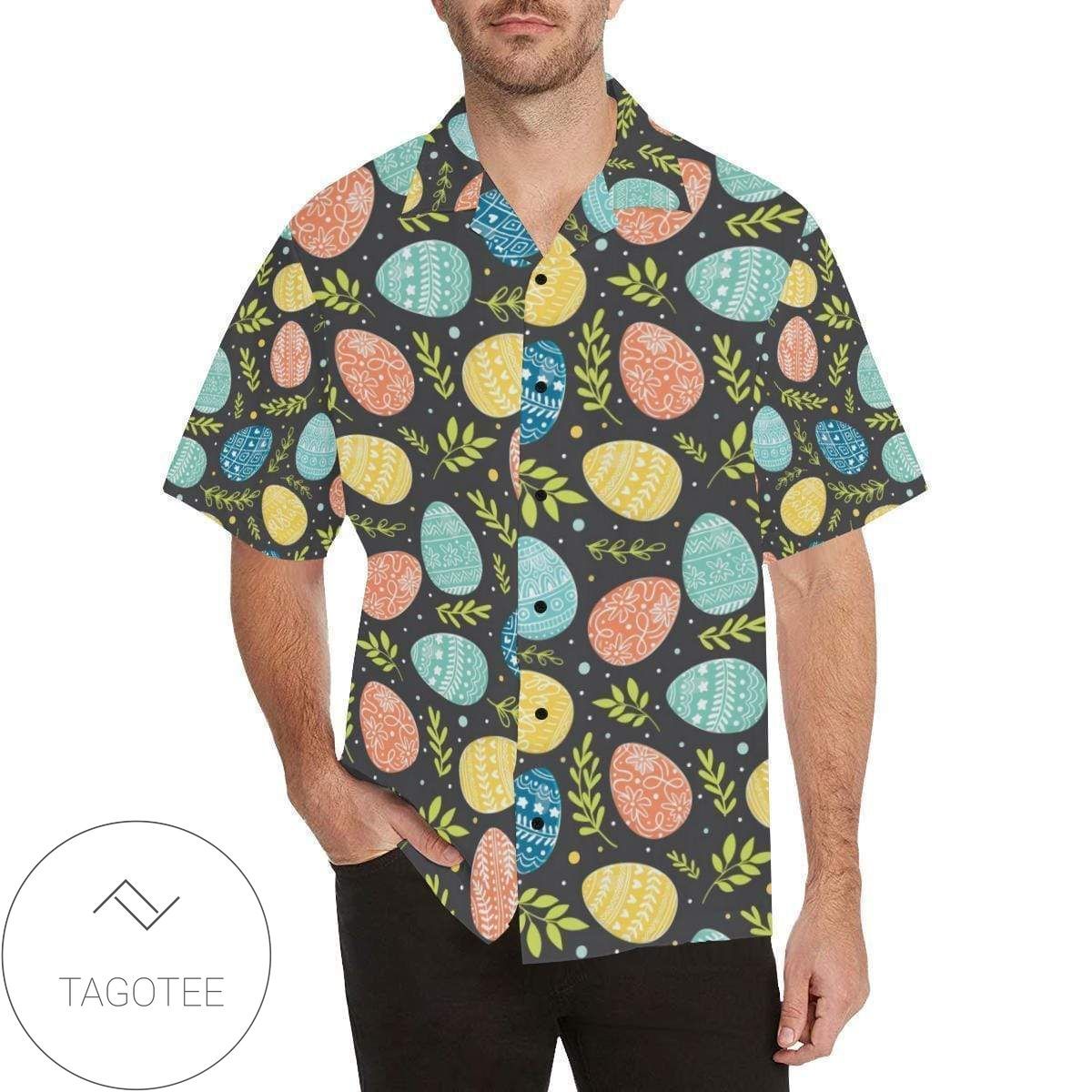 Hawaiian Shirt Depicting Vintage Essence Of Easter Through Colorful Eggs