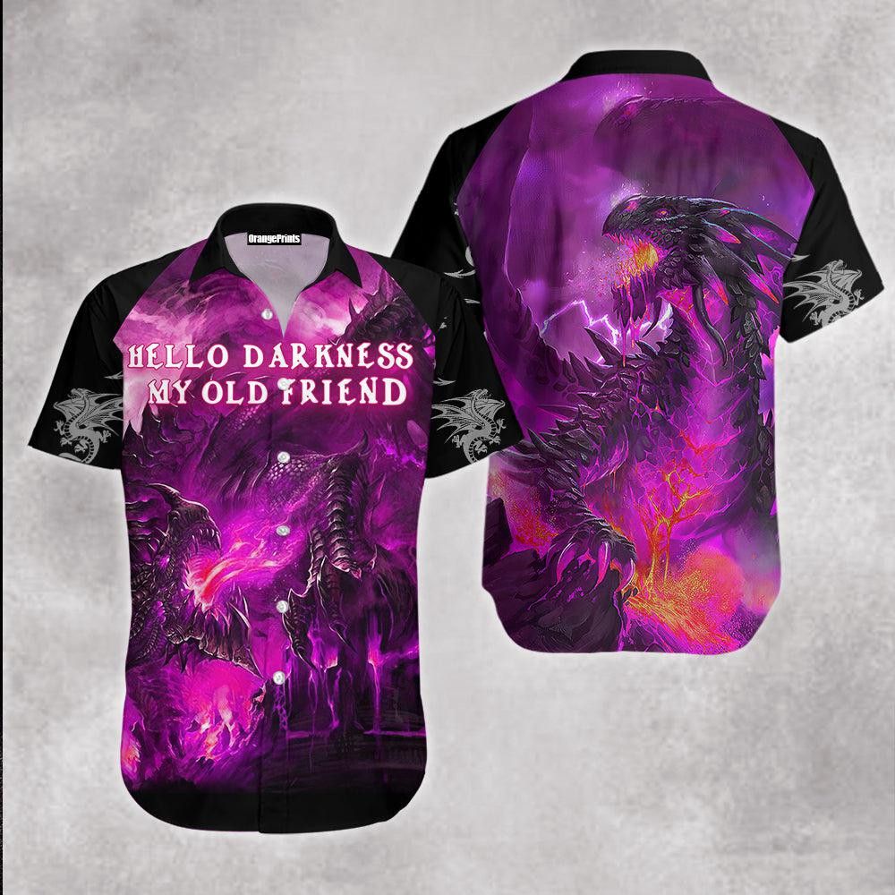 Hawaiian Shirt Featuring a Mystical Purple Dragon