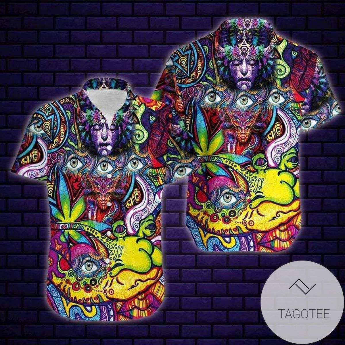 Hawaiian Shirt Hippie Eyes Art Color Celebrating Elegance Design