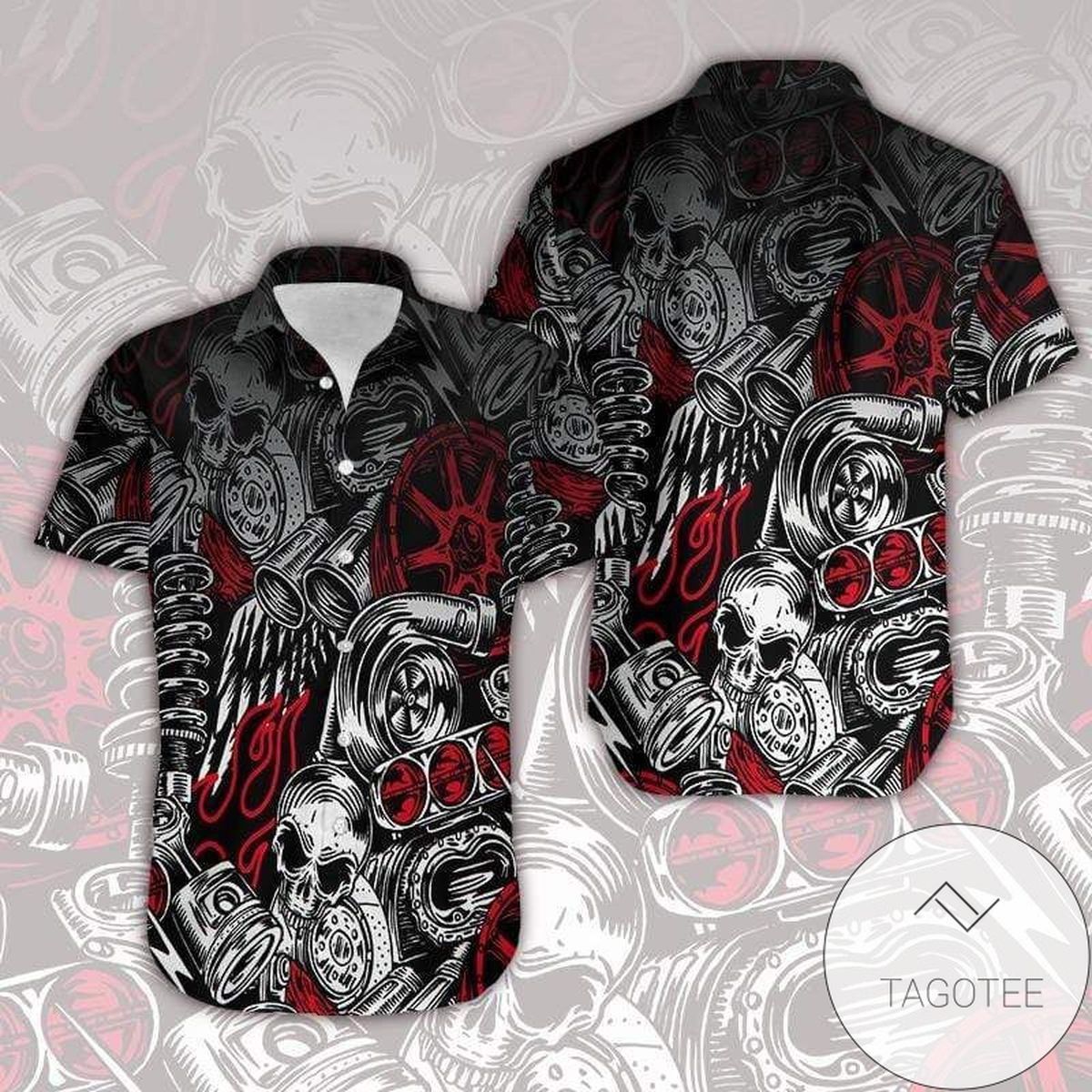 Hawaiian Shirt Motorbike Skull Art Elegance Tropical Unique Design