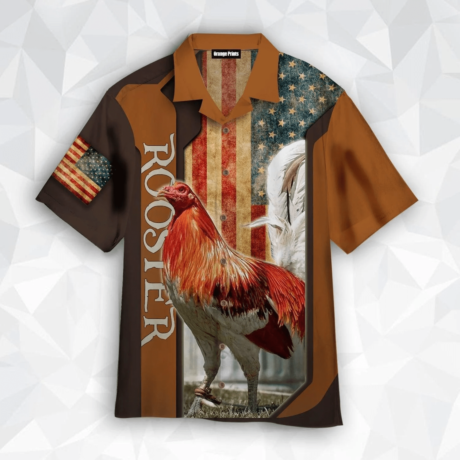 Hawaiian Shirt Showcasing Vibrant Rooster Artistry