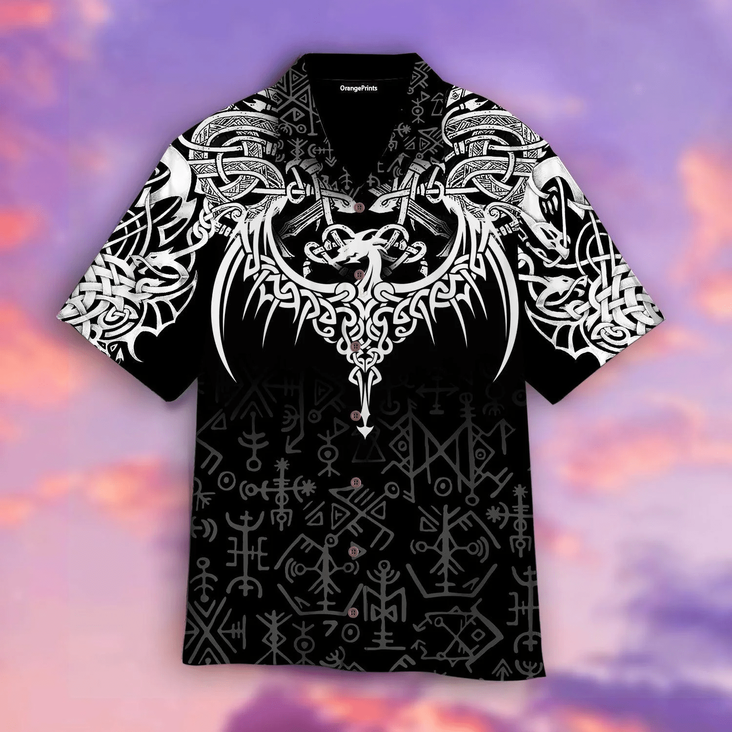 Hawaiian Shirt with Celtic Dragon Tattoo Art