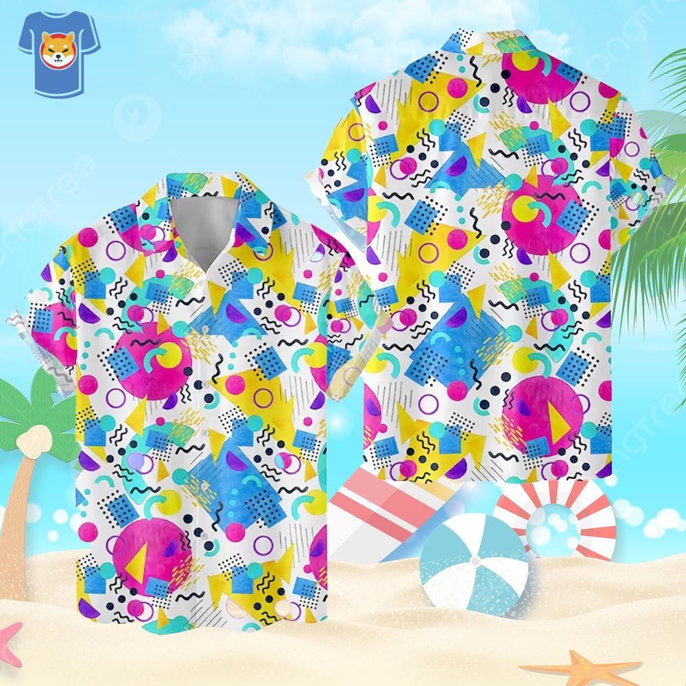 Hawaiian Shirt with Funny Pattern from the 80s 90s