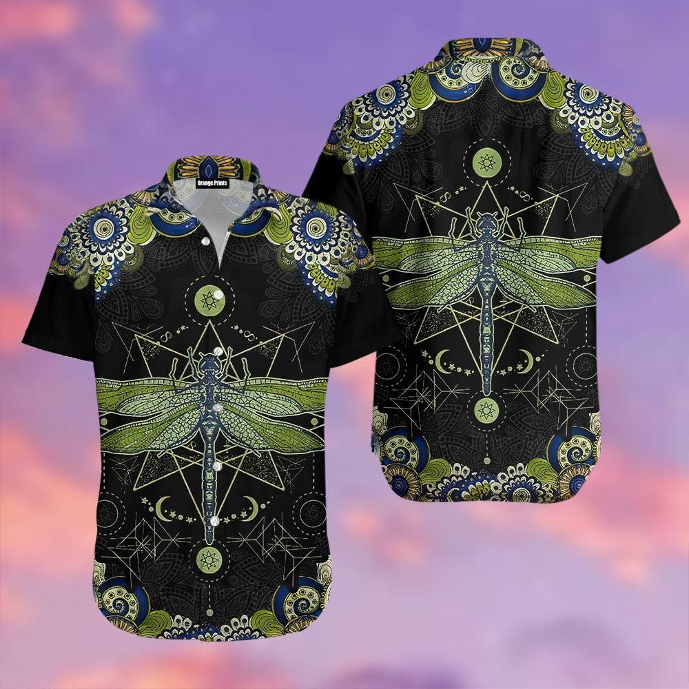 Hawaiian Shirt with Mandala Dragonfly Artwork