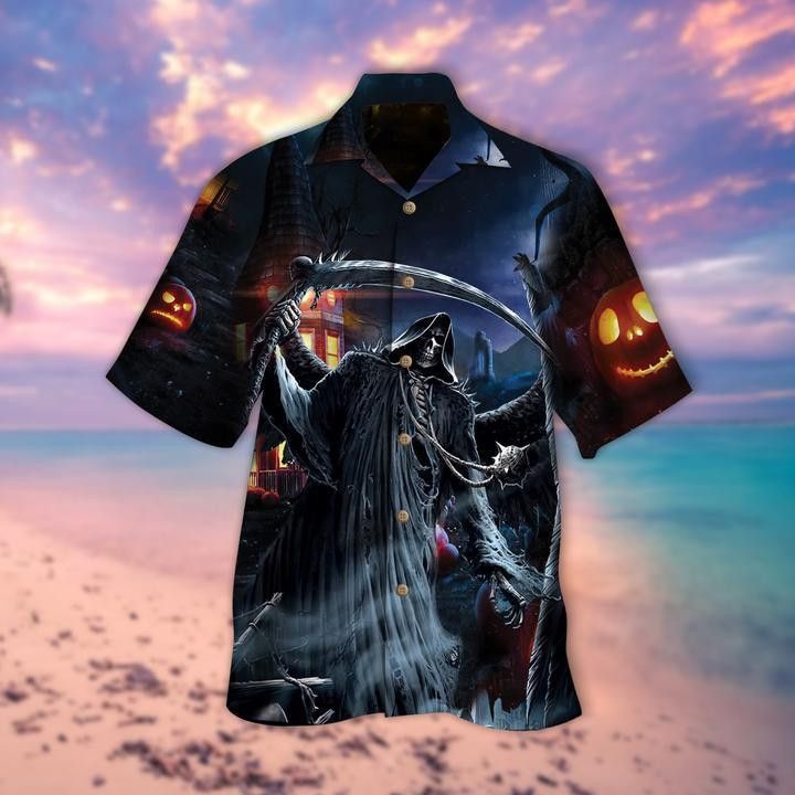 Hawaiian Shirt with the Menacing Grim Reaper for Halloween