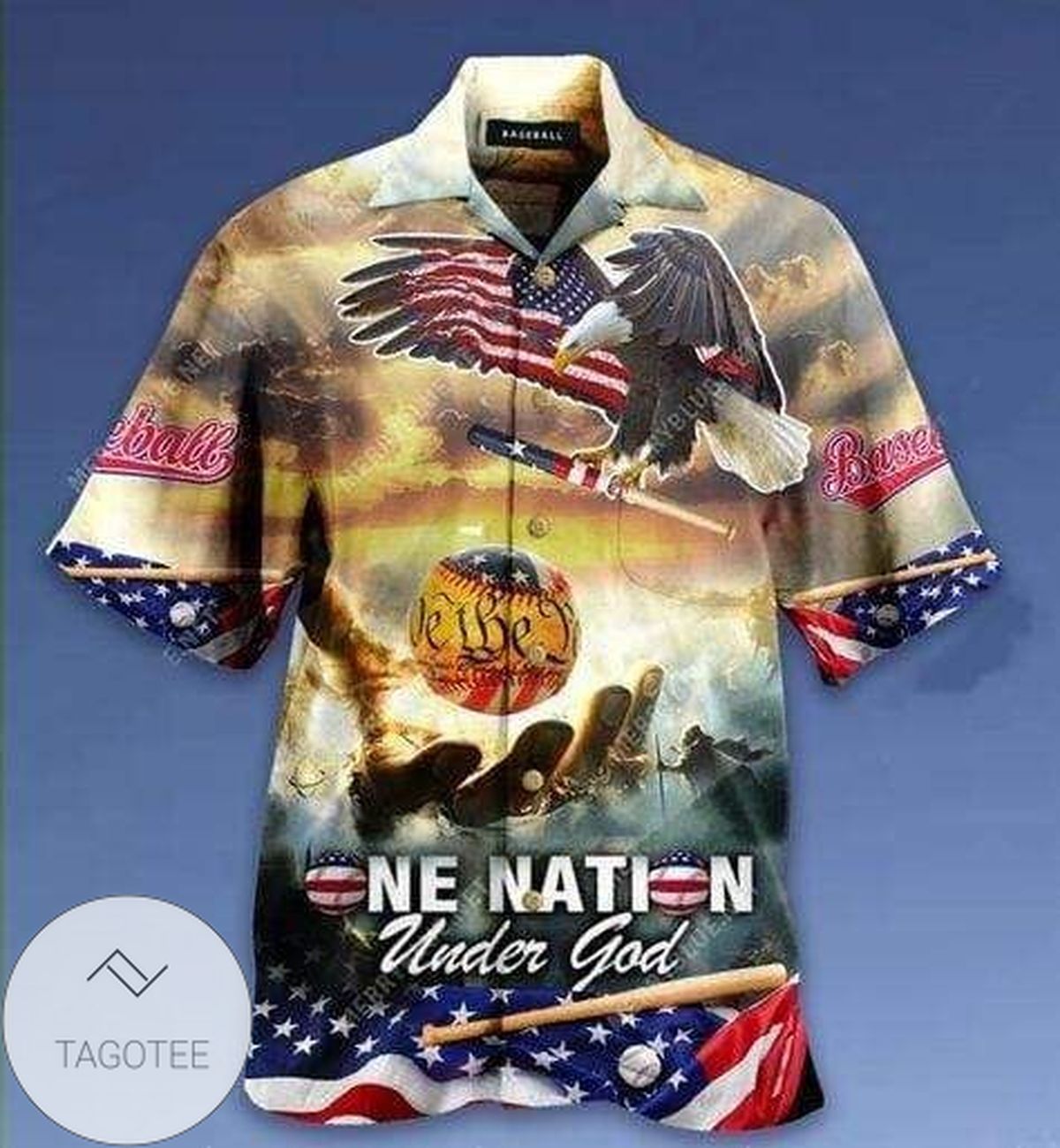 Hawaiian Shirts Baseball One Nation Under God