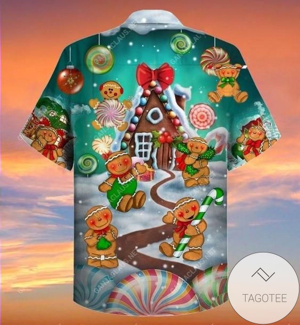 Hawaiian Shirts Gingerbread And Cane Christmas