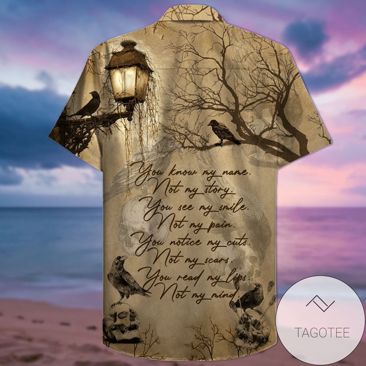 Hawaiian Shirts Raven You Know My Name Not My Story