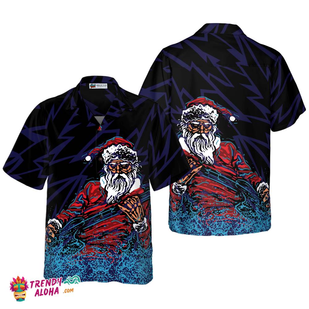 Hawaiian Shirts, Rock Santa Shirt Short Sleeve, Christmas Shirt Idea Gift For Men And Women Hawaiian Shirts, Rock Santa Shirt Short Sleeve, Christmas Shirt Idea Gift For Men And Women