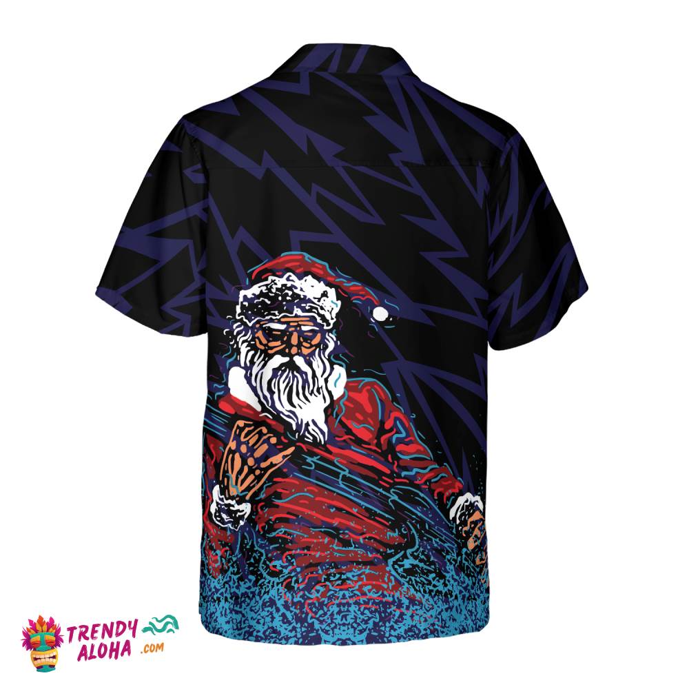 Hawaiian Shirts, Rock Santa Shirt Short Sleeve, Christmas Shirt Idea Gift For Men And Women