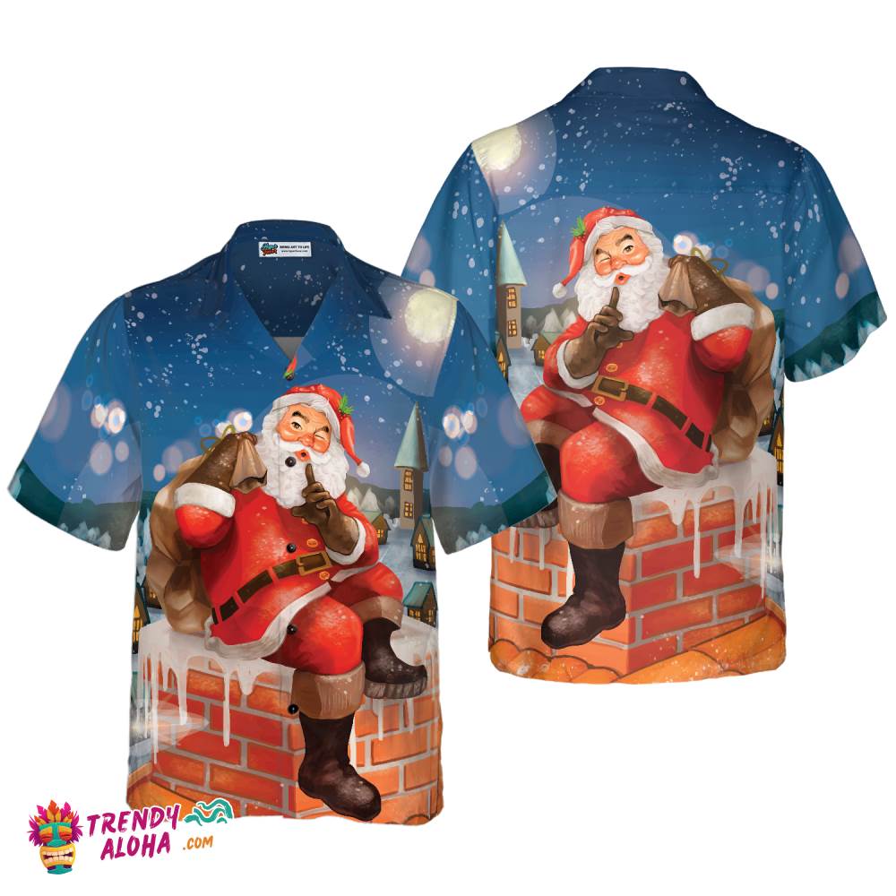 Hawaiian Shirts, Santa With Gift Shirt Short Sleeve, Christmas Shirt Idea Gift For Men And Women Hawaiian Shirts, Santa With Gift Shirt Short Sleeve, Christmas Shirt Idea Gift For Men And Women