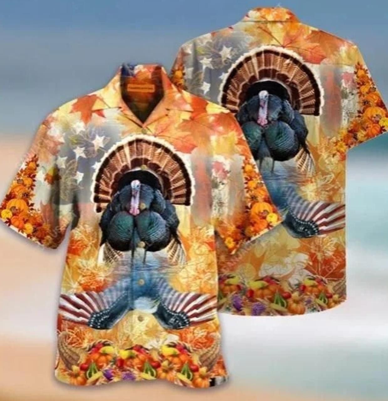 Hawaiian Shirts Turkey And Eagle Thanksgiving
