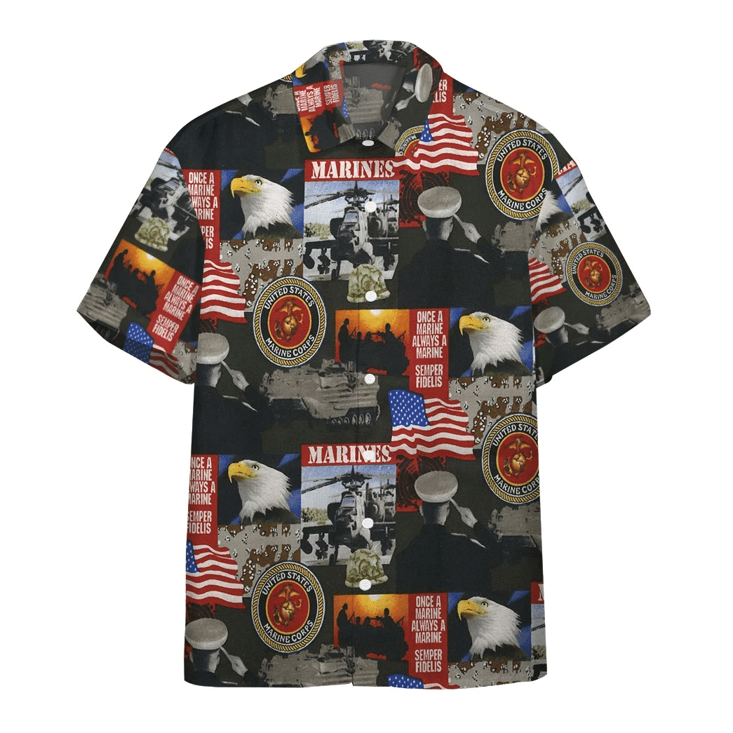 Hawaiian Short Sleeve 3D United States Of America Marines Military Custom Hawaii Shirt Aloha Shirt For Summer Hawaiian Short Sleeve 3D United States Of America Marines Military Custom Hawaii Shirt Aloha Shirt For Summer
