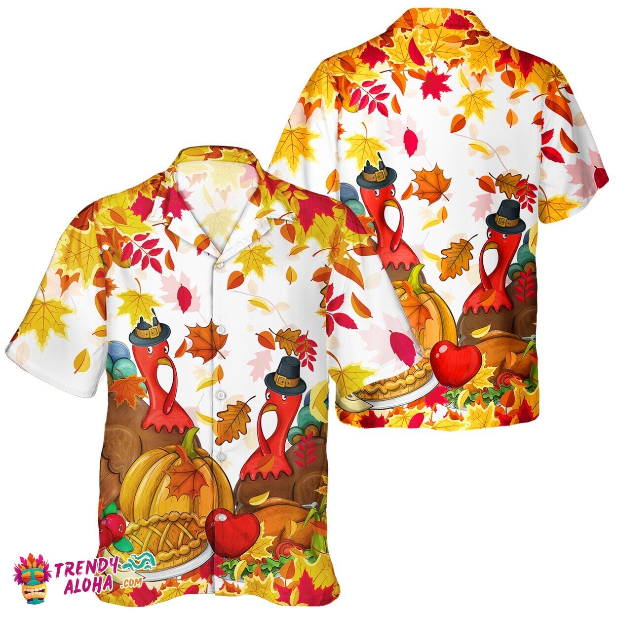 Hawaiian Thanksgiving Turkey Lover Unisex Print Autumn Shirt Aloha