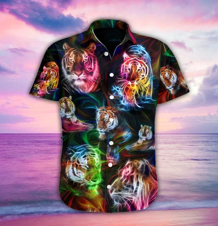 Head Of Tiger Fantasy Design Trendy Hawaiian Shirt