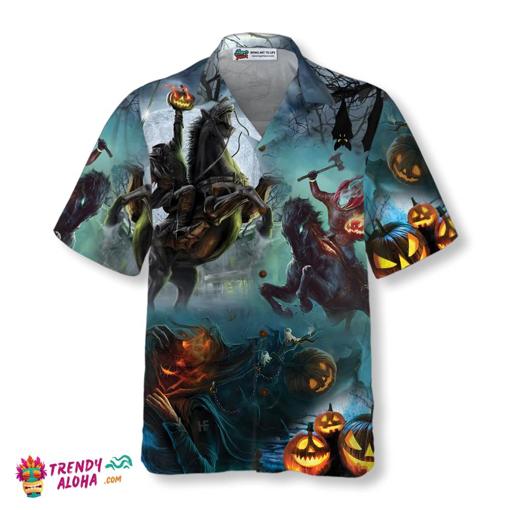 Headless Horseman Halloween Shirt For Men Hawaiian Shirt