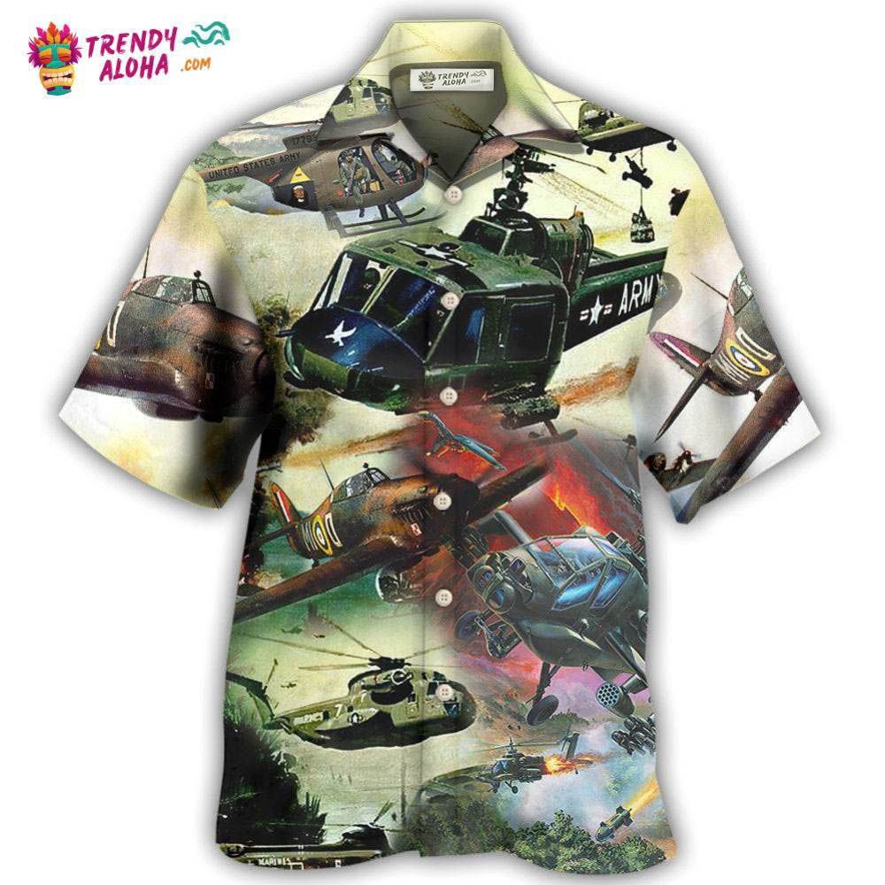Helicopter Air Battle Combat Military Planes Hawaiian Shirt – Trendy Aloha Helicopter Air Battle Combat Military Planes Hawaiian Shirt – Trendy Aloha