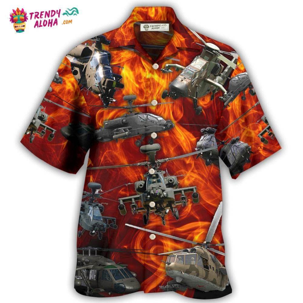 Helicopter On Fire Hawaiian Shirt – Trendy Aloha Helicopter On Fire Hawaiian Shirt – Trendy Aloha