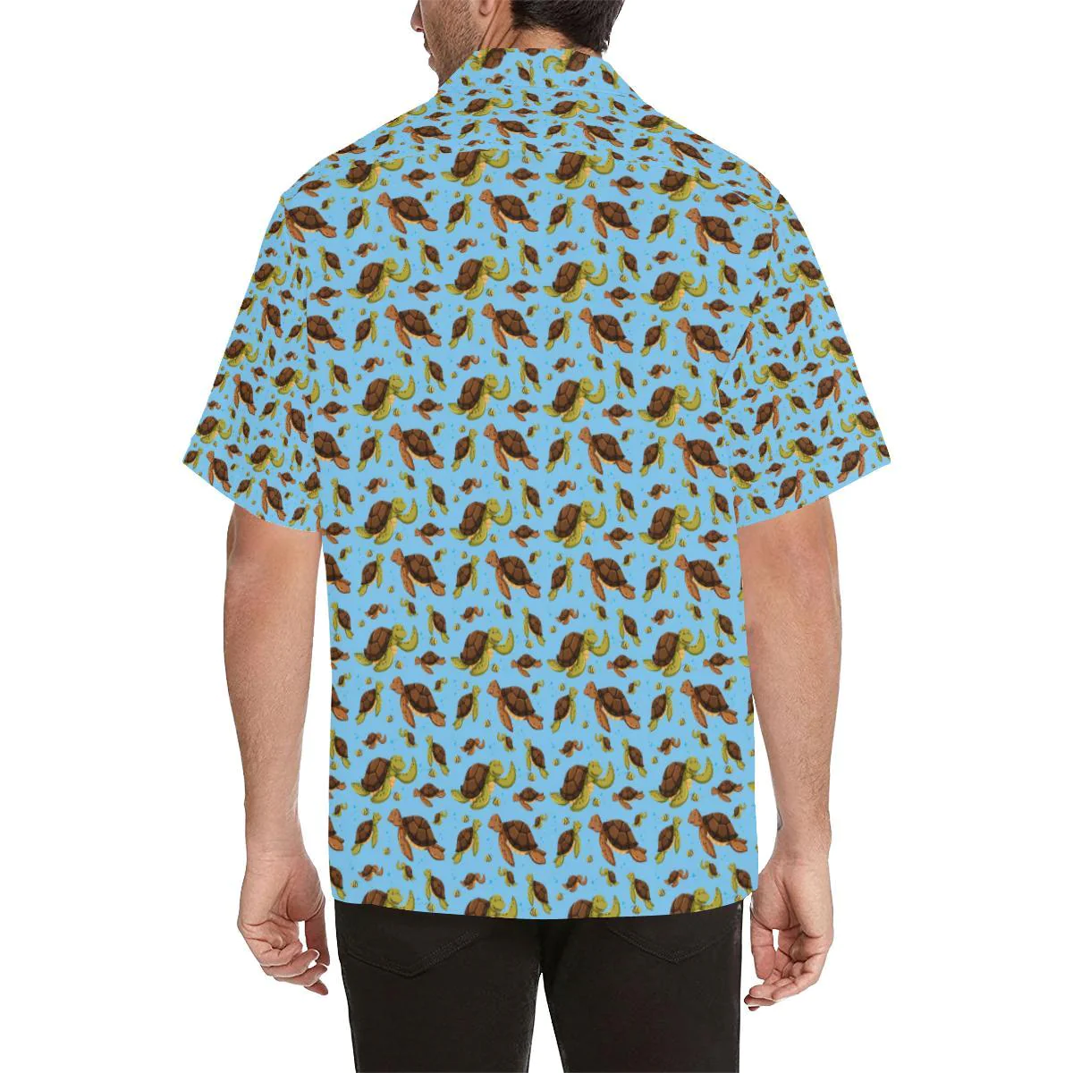 Hello Sea Turtle Print Pattern Trendy Hawaiian Shirt, Turtle Lover Trendy Hawaiian Shirt For