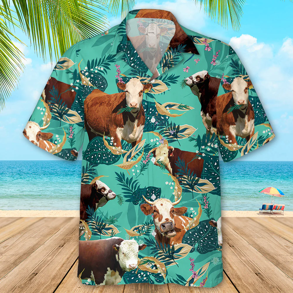 Hereford Cattle Funny Rosemary Beach Shirts Trendy Aloha