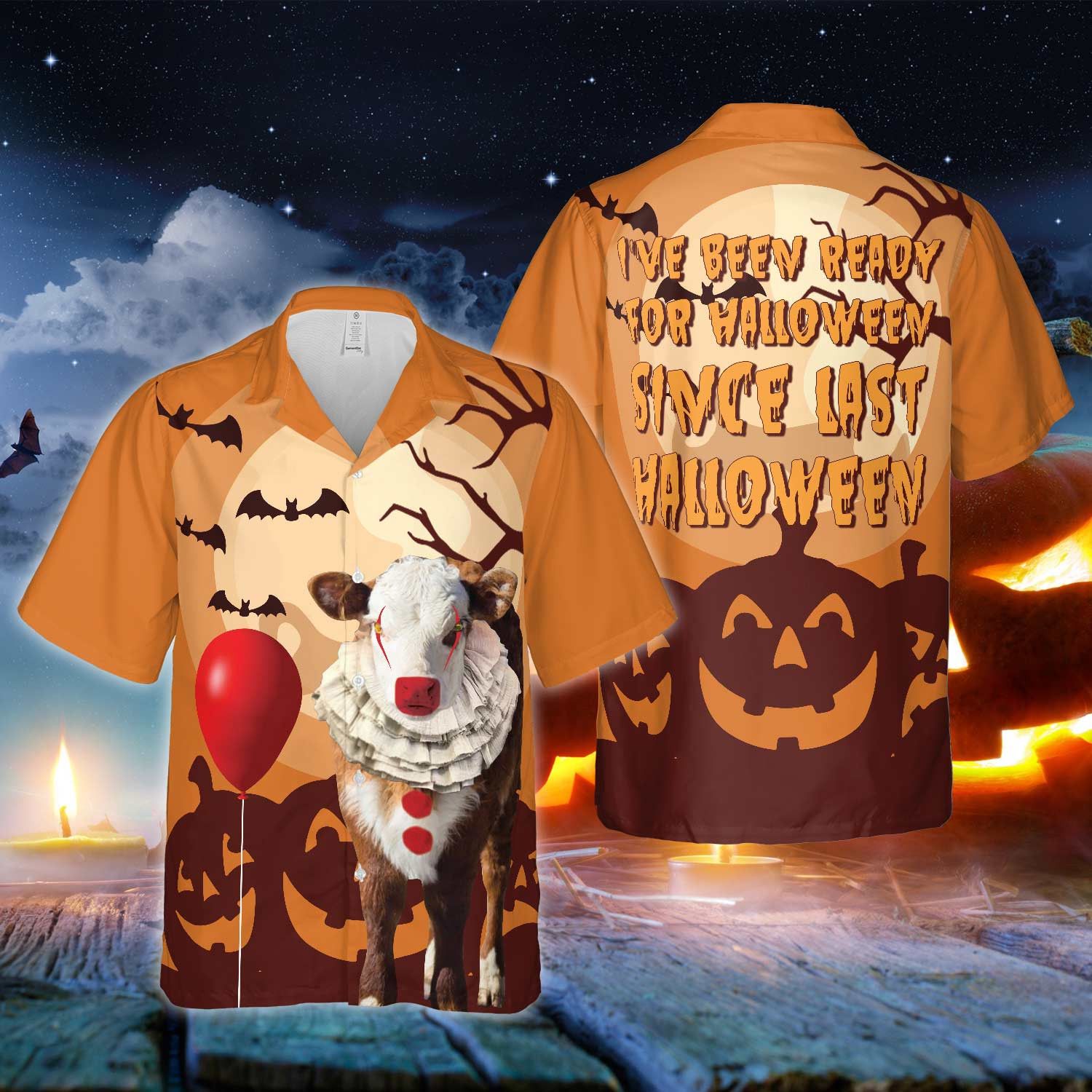 Hereford Cattle Halloween Ready 3D Hawaiian Shirt Stylish Design