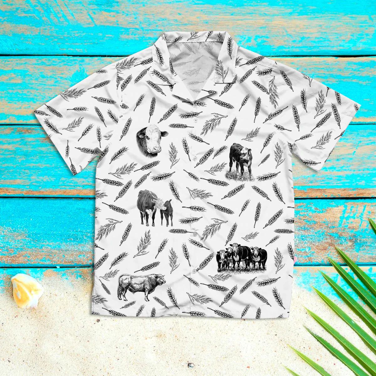 Hereford Cattle Pattern Hawaiian Shirt, Summer Hawaiian Shirts For Men And Women Aloha Beach Shirt