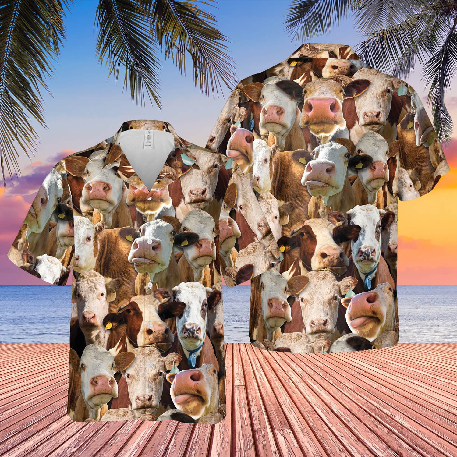 Hereford Herd Hawaiian Shirt Floral 3D Design Premium Print And Material