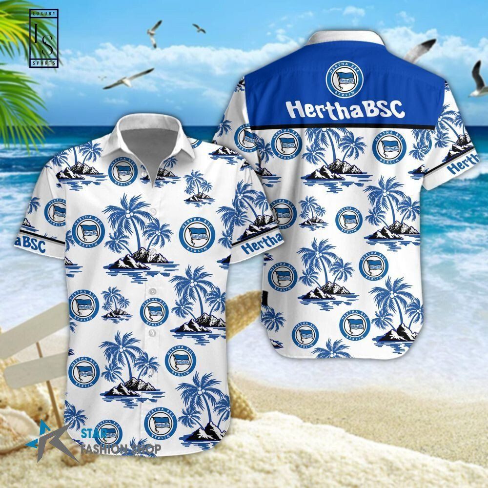 Hertha Bsc Coconut Tree Hawaiian Shirt