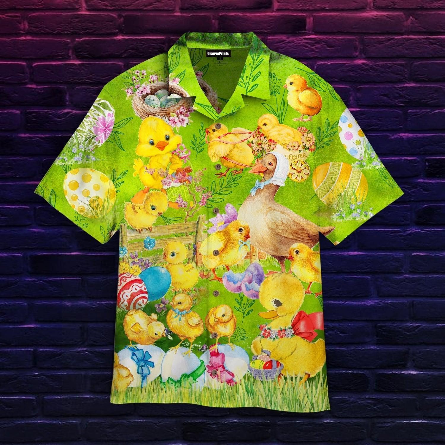Hey Duck Happy Easter Day Hawaiian Shirt For
