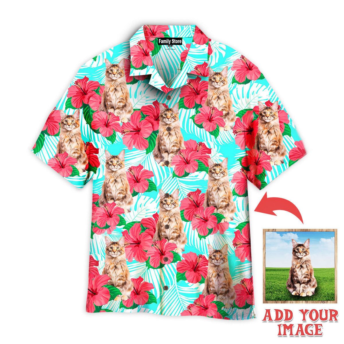 Hibicus Floral Maine Coon Cat Floral Custom Hawaiian Shirt Hibicus Floral Maine Coon Cat Floral Custom Hawaiian Shirt