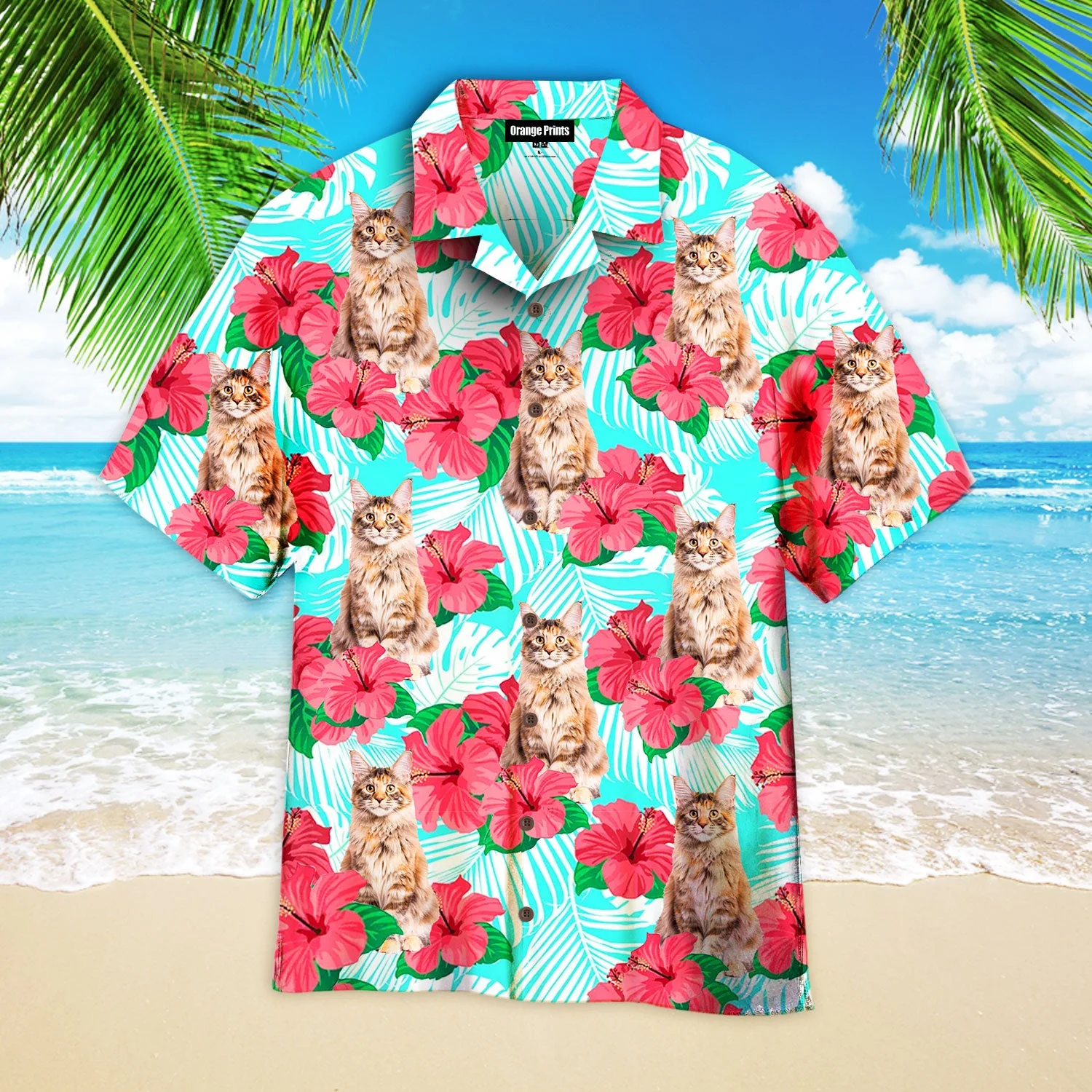 Hibicus Floral Pattern Trendy Hawaiian Shirt For Aloha Shirt