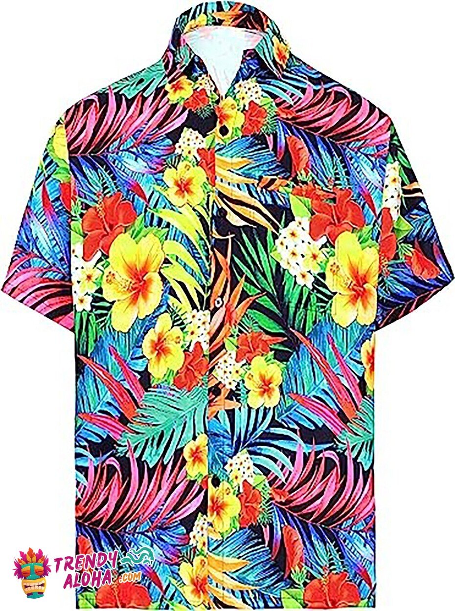 Hibiscus Aloha Tropical Vibes Men’s Hawaiian Summer Shirt Gift