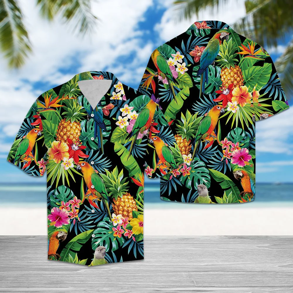 Hiding Parrot Trendy Hawaiian Shirt, Parrot Lover Trendy Hawaiian Shirt For