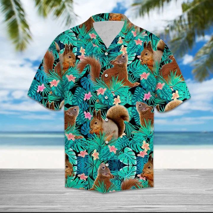 Hiding Squirrels Tropical Palm Leaves Summer Vacation Gift Ideal Hawaiian Shirt Hiding Squirrels Tropical Palm Leaves Summer Vacation Gift Ideal Hawaiian Shirt