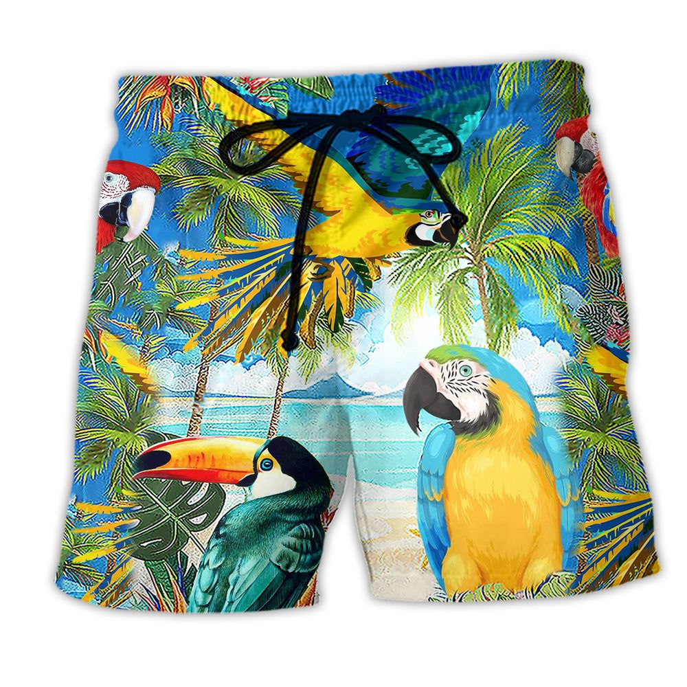 High By The Beach Hot Summer Cool Parrot Trendy Aloha Hawaiian Beach Shorts High By The Beach Hot Summer Cool Parrot Trendy Aloha Hawaiian Beach Shorts