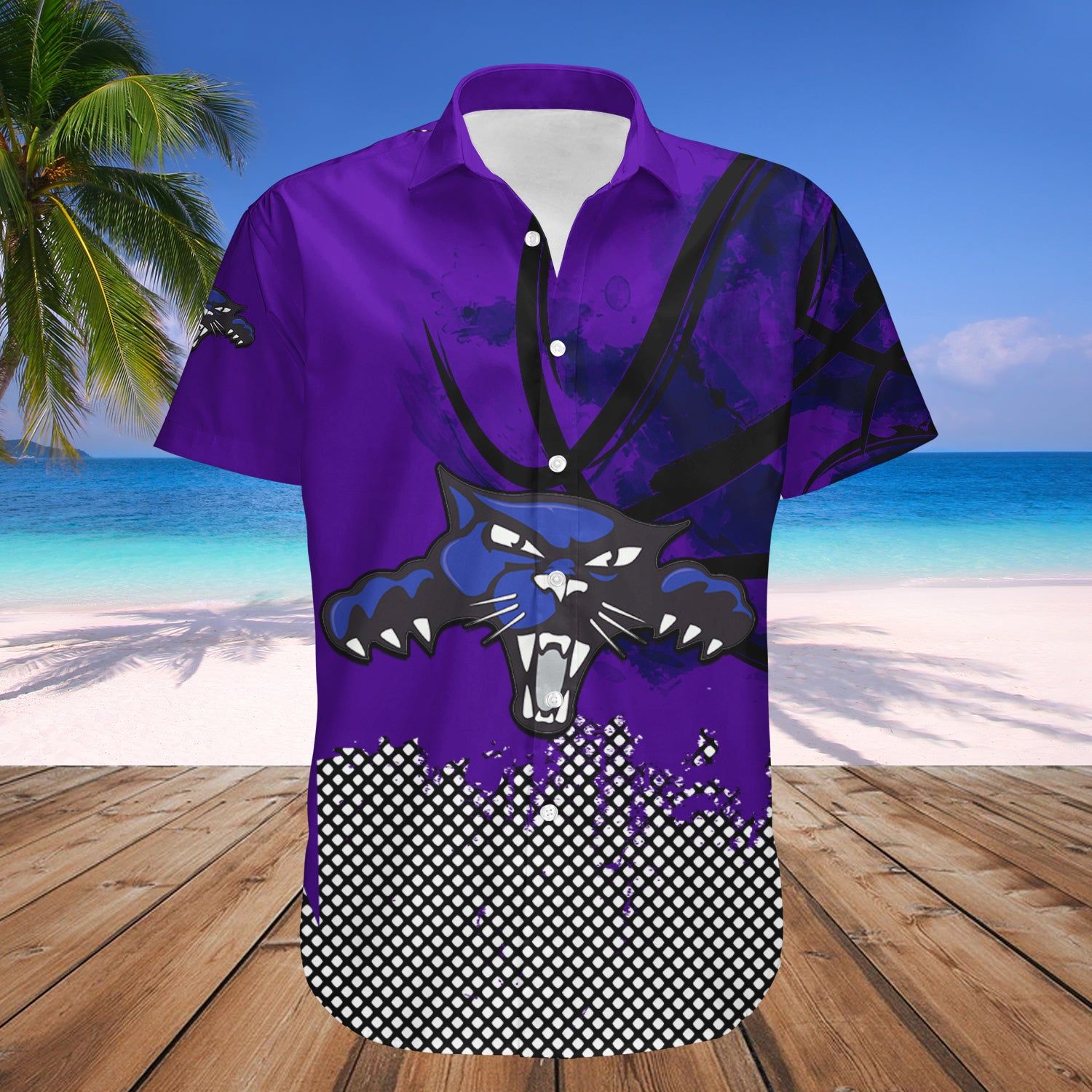 High Point Panthers Hawaii Shirt Basketball Net Grunge Pattern – NCAA