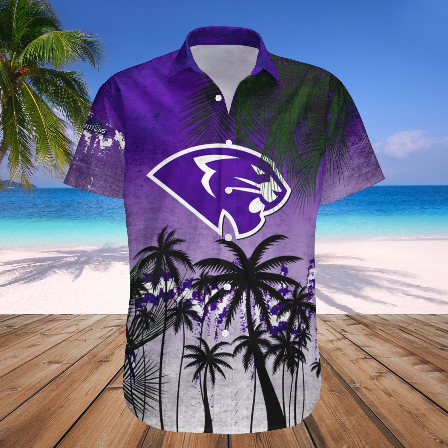High Point Panthers Hawaii Shirt Coconut Tree Tropical Grunge – NCAA